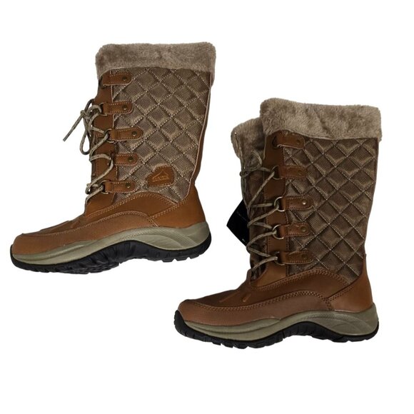 Pacific Mountain Womens Fur-Lined Thinsulate Winter Boots Quilted Pattern Size 9 - Picture 6 of 12